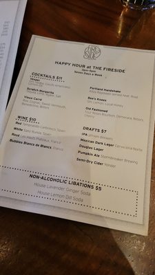 Menu photo 1 Fireside Portland, OR