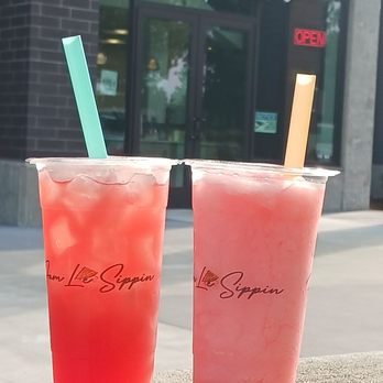 FamLe Sippin - Lt: pink lemon  Rt: lychee fire - Bubble Tea Near Me - Kent, Washington