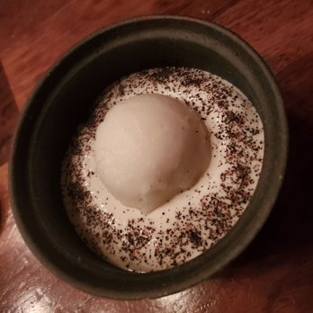 Uchi Dallas - Coconut tapioca pickles blueberry, hazelnut, lychee sorbet - Japanese Near Me - Dallas, Texas Uchi Dallas - Coconut tapioca pickles blueberry, hazelnut, lychee sorbet - Japanese Near Me - Dallas, Texas