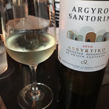 Row 34 - Seaport - Semi dry white wine from Greece. Perfect match with sll of our seafood orders - New American Near Me - Boston, Massachusetts Row 34 - Seaport - Semi dry white wine from Greece. Perfect match with sll of our seafood orders - New American Near Me - Boston, Massachusetts
