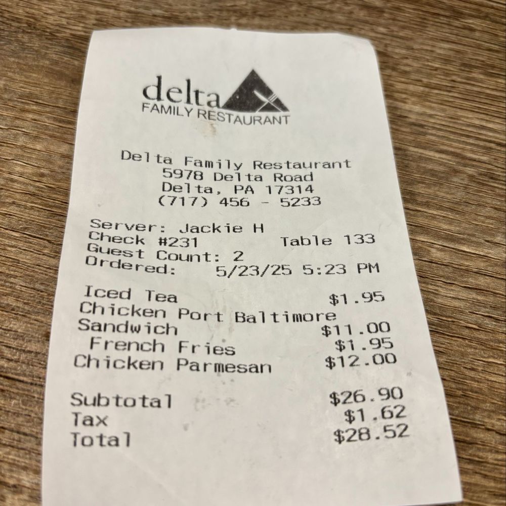 Delta Family Restaurant - Such an incredible value!!! - American Near Me - Delta, Pennsylvania Delta Family Restaurant - Such an incredible value!!! - American Near Me - Delta, Pennsylvania
