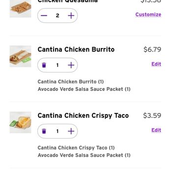 Taco Bell Cantina - What I ordered but the app didn't work - Fast Food Near Me - San Ramon, California Taco Bell Cantina - What I ordered but the app didn't work - Fast Food Near Me - San Ramon, California