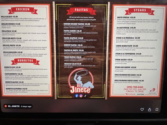 Menu photo 8 El Jinete Cibolo, TX Menu photo 8 El Jinete Cibolo, TX