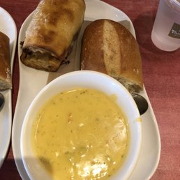 Broccoli soup and sandwich Broccoli soup and sandwich