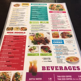 Sizzling Wok - Back side of the menu - Thai Near Me - Long Beach, California