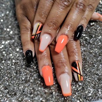 Epic Nail Lounge - Orange flavor and abstract nail - Nail Salons Near Me - Miami, Florida Epic Nail Lounge - Orange flavor and abstract nail - Nail Salons Near Me - Miami, Florida