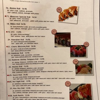 Sushi Mori - Menu - Sushi Bars Near Me - La Jolla, California Sushi Mori - Menu - Sushi Bars Near Me - La Jolla, California