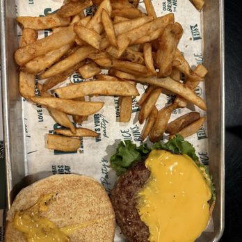 Fat Patty's Huntington - The O.G. Patty with just cheese and lettuce and fries. - Desserts Near Me - Huntington, West Virginia Fat Patty's Huntington - The O.G. Patty with just cheese and lettuce and fries. - Desserts Near Me - Huntington, West Virginia