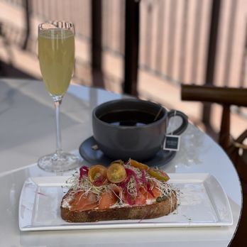 Goat Tree - Smoked Salmon Toast and Mimosa - Cafes Near Me - Santa Barbara, California Goat Tree - Smoked Salmon Toast and Mimosa - Cafes Near Me - Santa Barbara, California