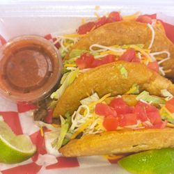 Maruca's Kitchen - 3 Crispy Ground Beef Tacos. TASTY!