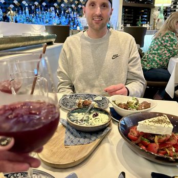 Hydra Estiatorio - Sangria, tomato salad, potatoes, tzatziki - Mediterranean Near Me - Vancouver, British Columbia Hydra Estiatorio - Sangria, tomato salad, potatoes, tzatziki - Mediterranean Near Me - Vancouver, British Columbia