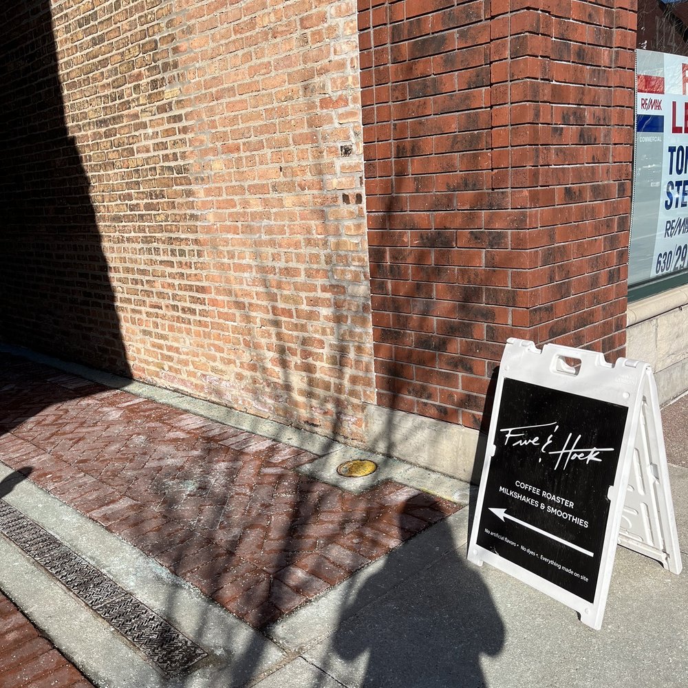 Five & Hoek Coffee - View from the side walk - Coffee & Tea Near Me - Wheaton, Illinois