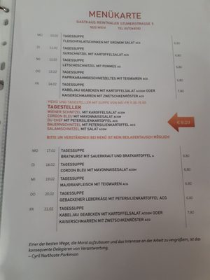 Menu photo 4 Gasthaus Reinthaler Vienna, 9