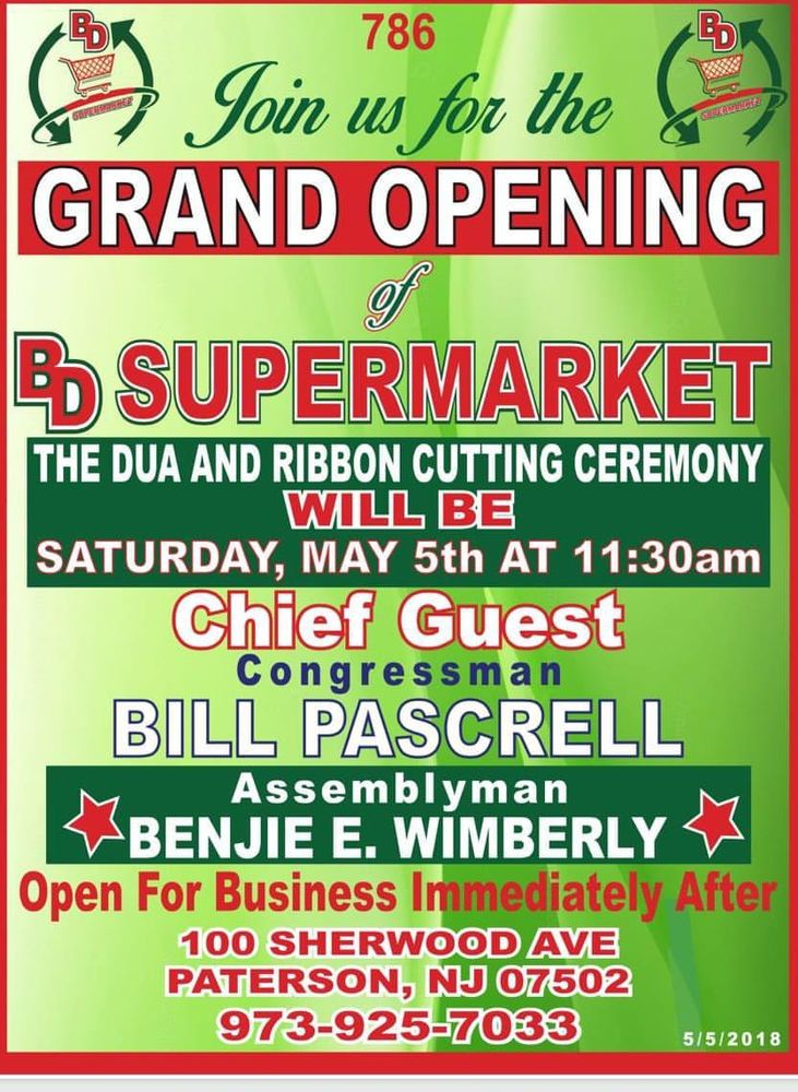 BD SUPERMARKET Updated October 2024 100 Sherwood Ave, Paterson, New