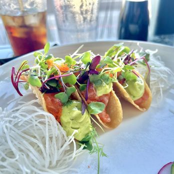 Oku - Salmon sashimi tacos - Sushi Bars Near Me - Santa Barbara, California Oku - Salmon sashimi tacos - Sushi Bars Near Me - Santa Barbara, California