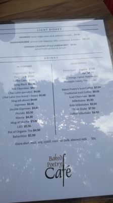 Menu photo 1 Baked Poetry Cafe Peregian Beach, QLD