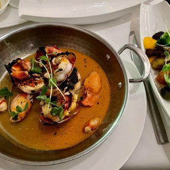 Ostra - Broiled Twin Maine Lobster split into two - Seafood Near Me - Boston, Massachusetts