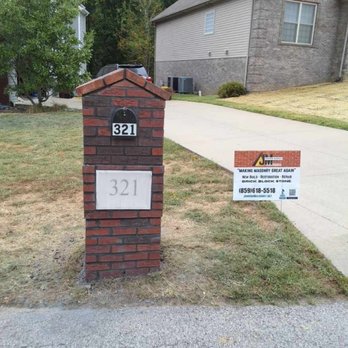 Johnson Masonry - Completed custom brick mailbox with personalized address details and clean masonry finish. - Masonry/Concrete Near Me Johnson Masonry - Completed custom brick mailbox with personalized address details and clean masonry finish. - Masonry/Concrete Near Me