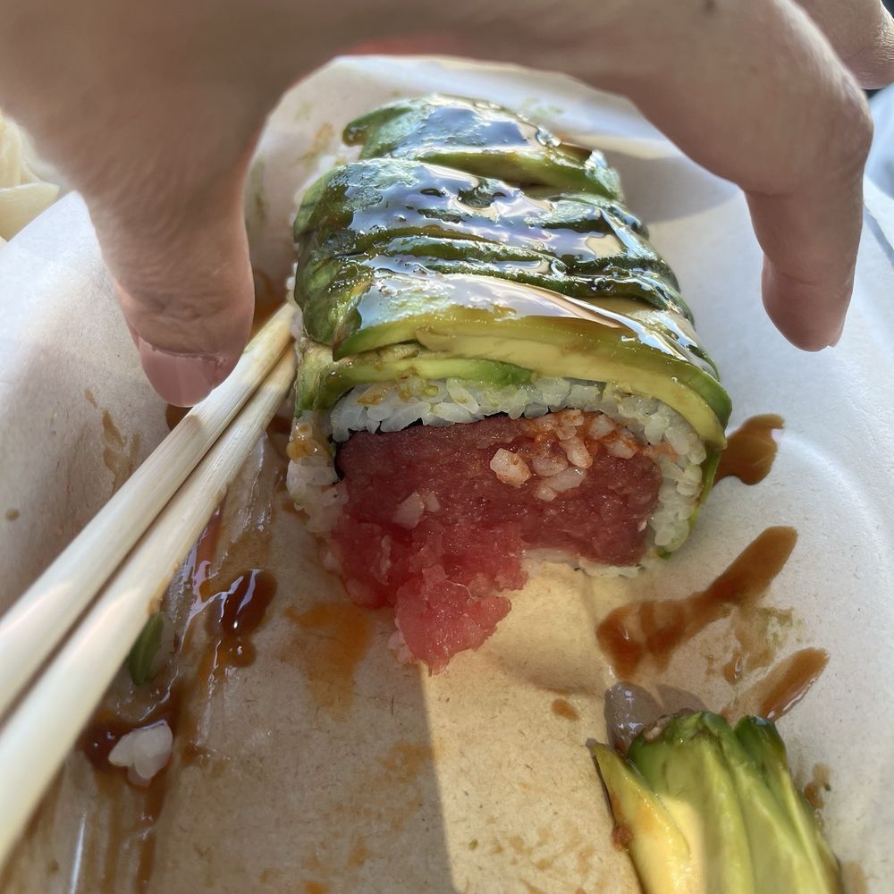 Half eaten 911 Roll, I put my hand there to show how huge the rolls were!