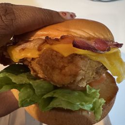 Chick-fil-A- Deluxe Meal with bacon. The one sandwich that made it in the bag.