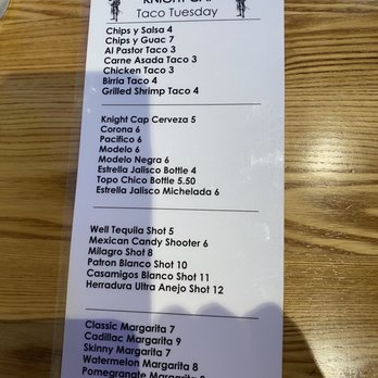 Knight Cap - Taco Tuesday menu - New Mexican Cuisine Near Me - Monrovia, California Knight Cap - Taco Tuesday menu - New Mexican Cuisine Near Me - Monrovia, California