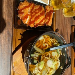 udon + chicken katsu udon + chicken katsu