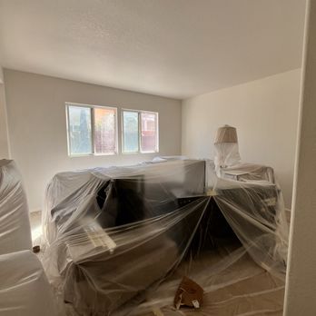 AM Pro Painting - After (eggshell, flat Swiss mocha white with orange peel texture) - Painters Near Me