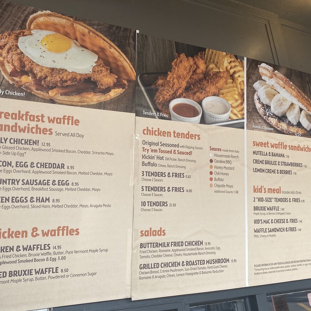 Bruxie - CHICKEN AND WAFFLES menus - Sandwiches Near Me - Orange, California Bruxie - CHICKEN AND WAFFLES menus - Sandwiches Near Me - Orange, California