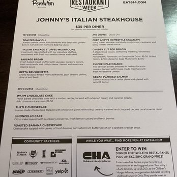 Johnny's Italian Steakhouse - Restaurant week 2023 - Steakhouses Near Me - Columbus, Ohio