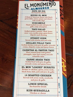 Menu photo 6 El Monumento Georgetown, TX