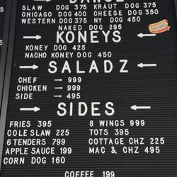 Pit Stop Koney Island - DAWGS MENU