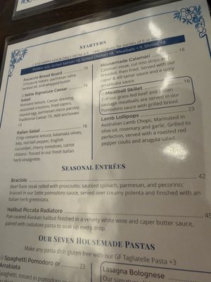 Menu photo 2 Sette Pasta House Granite Bay, CA Menu photo 2 Sette Pasta House Granite Bay, CA