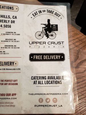Menu photo 3 Upper Crust Pizzeria Beverly Hills, CA Menu photo 3 Upper Crust Pizzeria Beverly Hills, CA