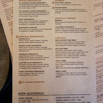 El Charro - Drink CANTINA MENU - Mexican Near Me - Fraser, Michigan El Charro - Drink CANTINA MENU - Mexican Near Me - Fraser, Michigan