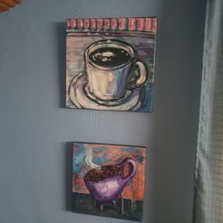 The Manos Gallery - A couple pieces I placed in a corner of my kitchen. Love their texture! Caffe!