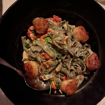 Mother's Restaurant - Pan Seared Scallops with Black Fettuccine - New American Near Me - Buffalo, New York