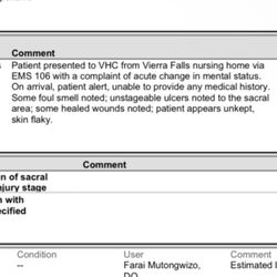 Vierra Falls Church Health & Rehab - This is the hospital wound nurse note : she told me it took her over an hour to clean