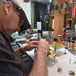 Nashville Clock - Mike working at the bench.  He has more than 35 years experience doing clock repair full time not as a hobby