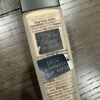 SEPHORA - Label over expired foundation! - Cosmetics & Beauty Supply Near Me - Costa Mesa, California