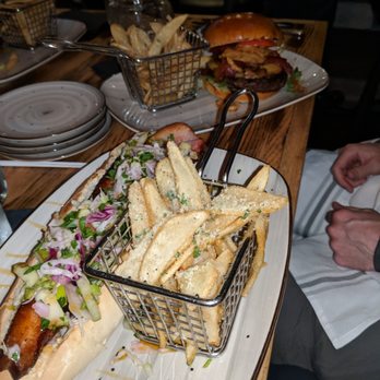 Bonfire Grille - Pork belly hotdog - chewy - New American Near Me - Milford, Connecticut Bonfire Grille - Pork belly hotdog - chewy - New American Near Me - Milford, Connecticut