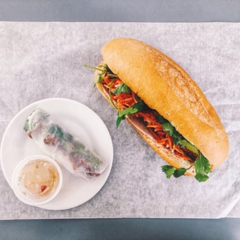 Viet Sub - 'The Beast' sandwich. Has a mixture of all the meats. Fresh spring roll. - Vietnamese Near Me - Roanoke, Virginia