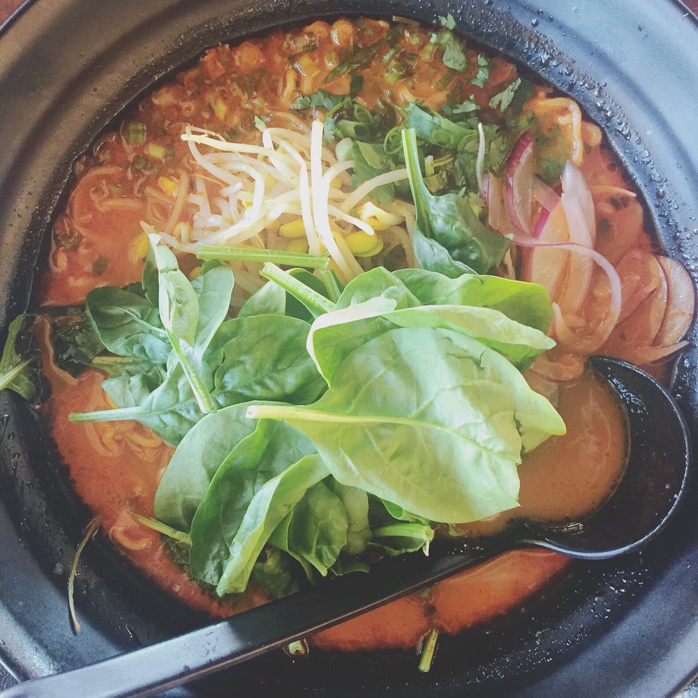 Lmana Poke N Ramen - Spicy Miso ramen with spinach and beansprouts - Ramen Near Me - Lancaster, California Lmana Poke N Ramen - Spicy Miso ramen with spinach and beansprouts - Ramen Near Me - Lancaster, California