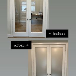 Before and after frosting office windows Before and after frosting office windows