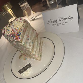 H&W Steakhouse - Birthday Cake Slice (very big) - Steakhouses Near Me - Norcross, Georgia