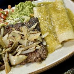 San Miguel Mexican Grill - Skirt steak and green enchiladas