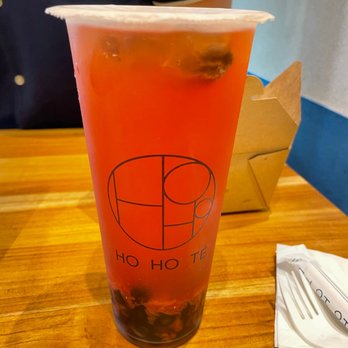 Ho Ho Té - Pink Flush with boba - Bubble Tea Near Me - New York, New York Ho Ho Té - Pink Flush with boba - Bubble Tea Near Me - New York, New York