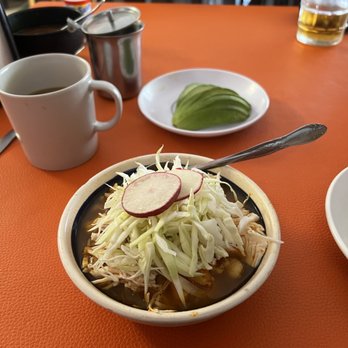 Restaurant Lolita - Small pollo pozole coffee and avocado - Mexican Near Me - Puerto Vallarta, JAL