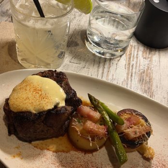 Cork And Flame - Filet mignon, potatoes, asparagus - Tapas Bars Near Me - Evans, Georgia