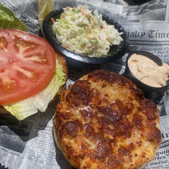 Fibber Mcgees - Shrimp burger - New American Near Me - Sunset Beach, North Carolina Fibber Mcgees - Shrimp burger - New American Near Me - Sunset Beach, North Carolina