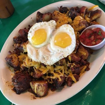 Mrs. Olson's Coffee Hut - Crispy potatoes with bacon, cheese, and eggs. So. Damn. Good. - American Near Me - Oxnard, California Mrs. Olson's Coffee Hut - Crispy potatoes with bacon, cheese, and eggs. So. Damn. Good. - American Near Me - Oxnard, California